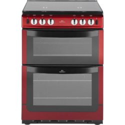 New World 601GTCL 60cm Gas Twin Cavity Cooker in Metallic Red